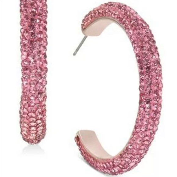 INC International Concepts Jewelry - Rose Gold-Tone Medium Rhinestone-Wrapped C-Hoop